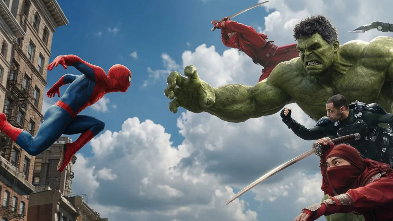 Atleta vestindo camiseta com logo do Homem‑Aranha faz agachamento com barra ao lado de ingressos de cinema