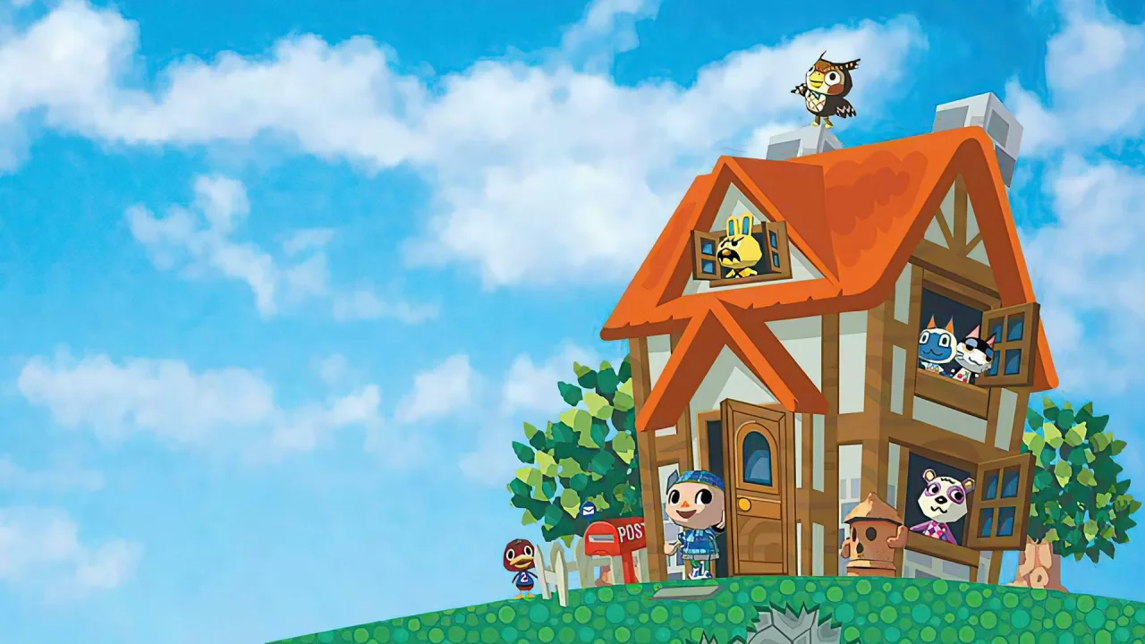 Jovem em roupa esportiva joga Animal Crossing no Switch enquanto faz agachamento, com garrafa d'água ao lado