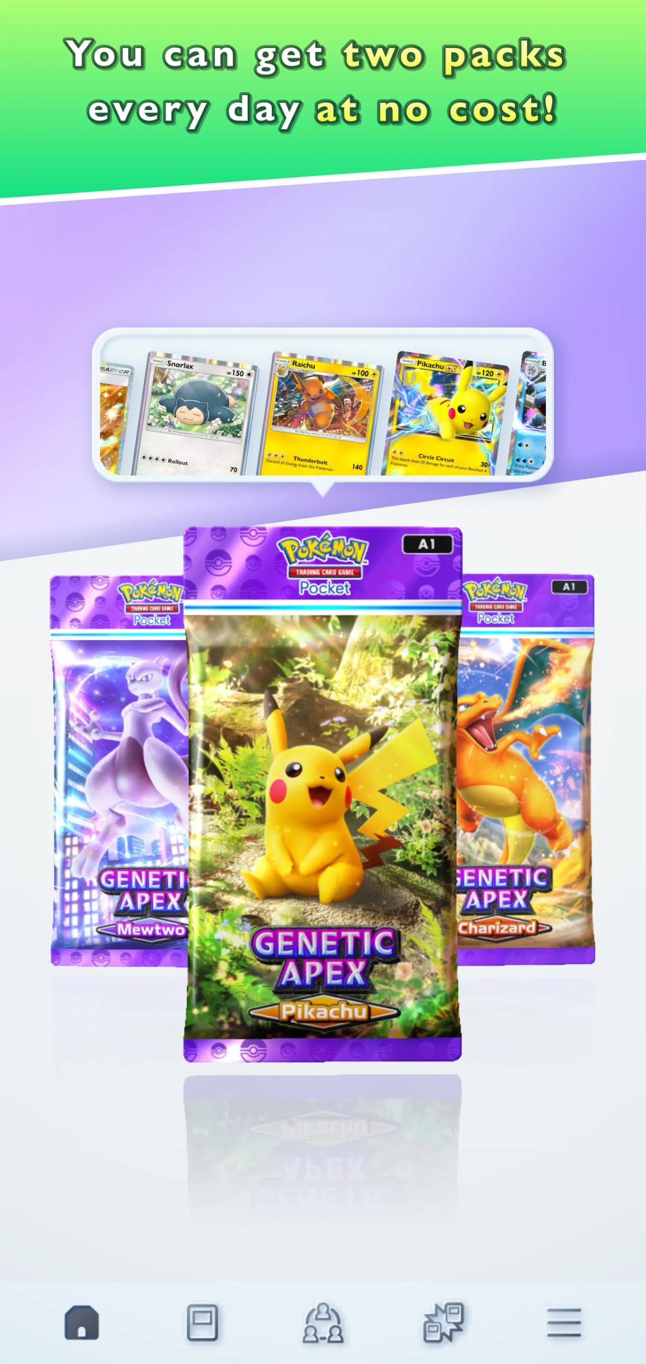 Jogador no tapete, segurando o celular com Pokémon TCG Pocket, levanta halteres e bebe shake de proteína