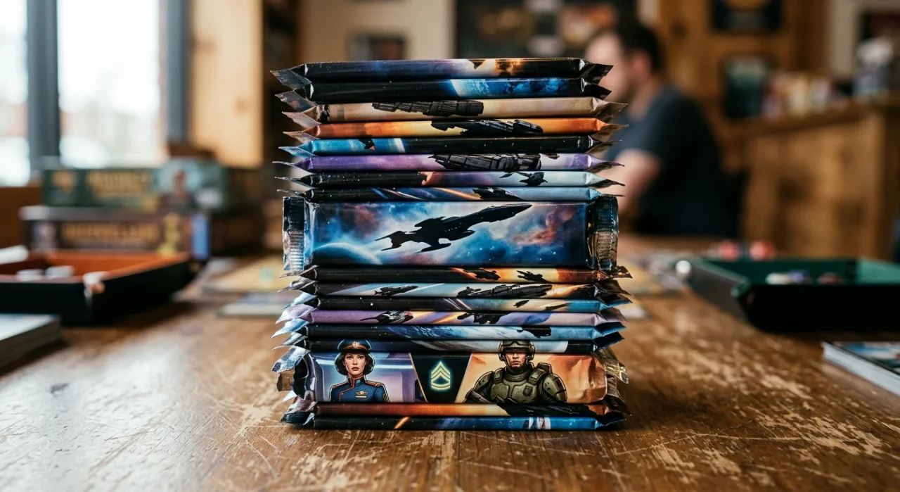 Capa do set Magic: The Gathering Star Trek com logotipo da franquia e nave Enterprise ao fundo
