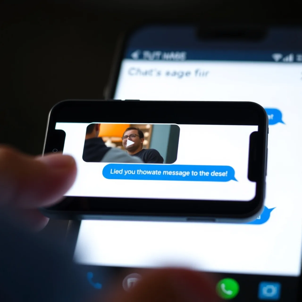 Jovem vestindo roupa de treino, correndo ao ar livre enquanto consulta mensagens do YouTube no smartphone