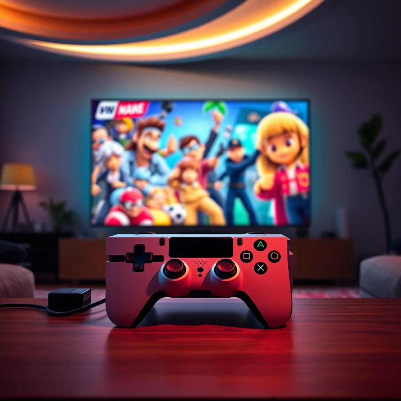 Um jovem gamer vestindo camiseta Xbox levanta halteres ao lado da TV, com controle na mão e fundo dinâmico da nova UI