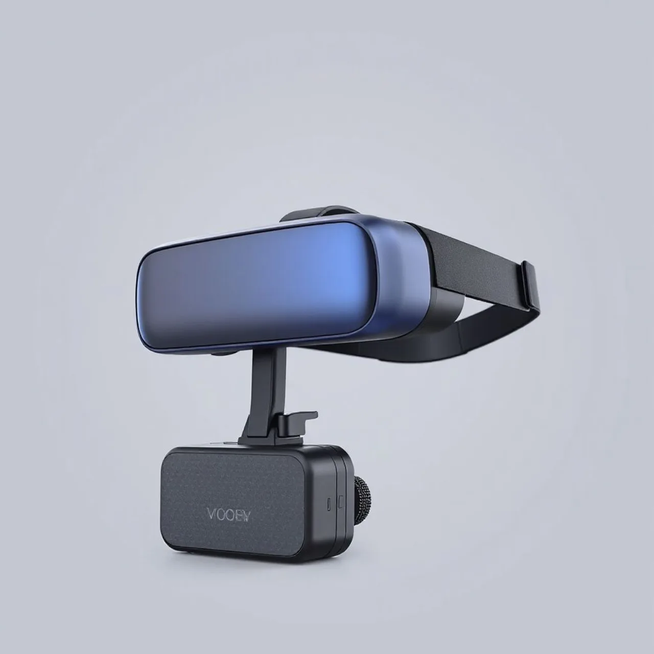 Meta VR Glasses ao lado do Quest 3, com logo do Tetris Effect em blocos neon flutuantes
