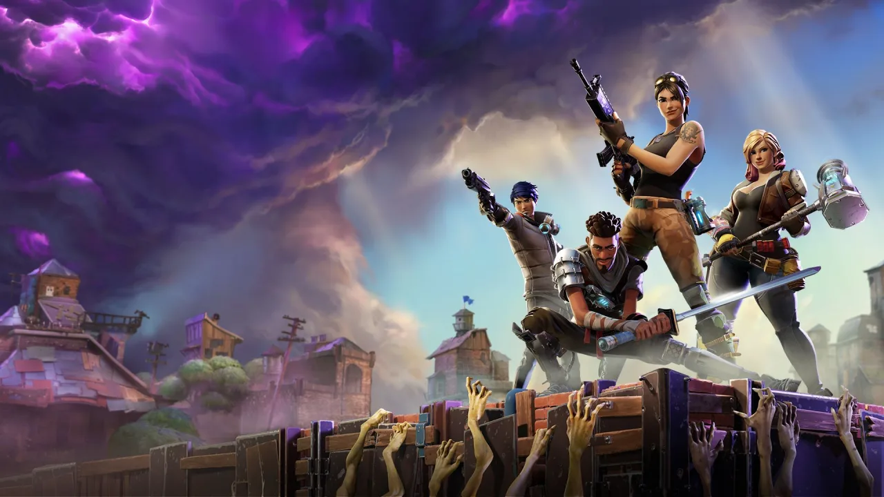 Gamer faz flexões com controle de videogame, cercado por lanches saudáveis