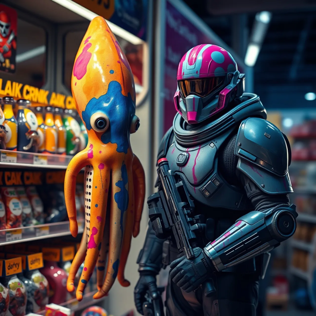 Atleta em traje esportivo ergue halteres enquanto segura um controle de videogame Halo