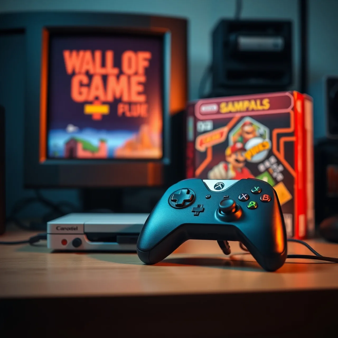 Um jovem sentado em cadeira ergonômica, usando headset, joga Xbox 360 no PC enquanto segura uma garrafa de água e tem um smartwatch exibindo frequência cardíaca