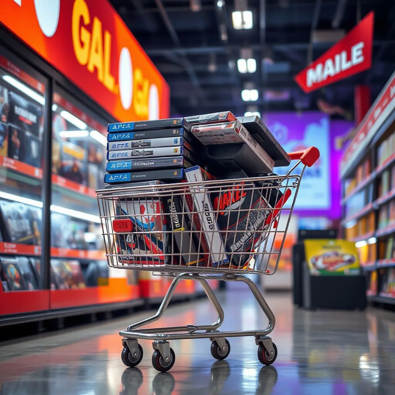 Banner colorido com o logo da Nintendo e um Switch rodeado de ícones de jogos, anunciando a Customer Appreciation Sale