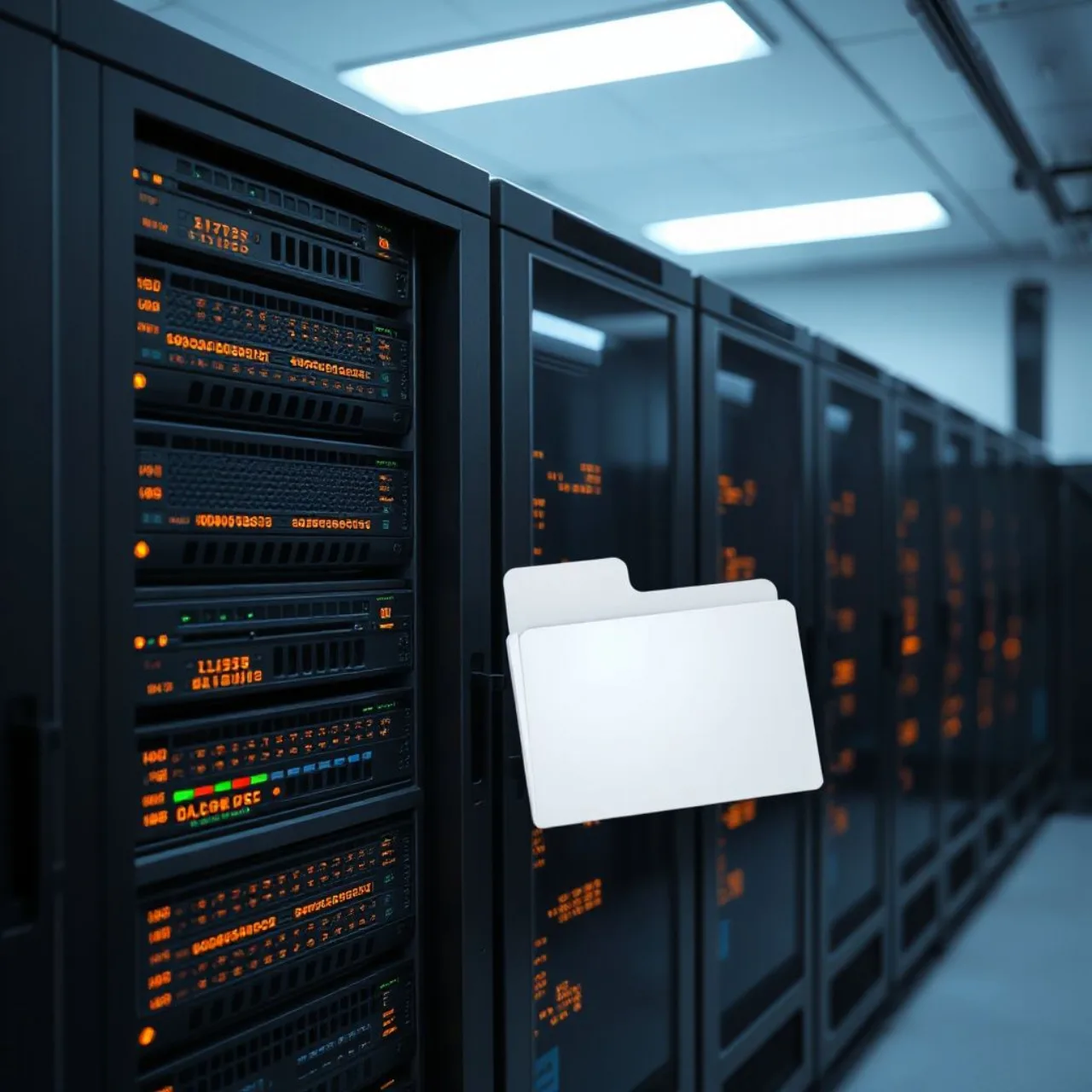 Tela de computador exibindo o diretório do Muse da Meta, com pastas de código, logs e o logotipo da Meta ao fundo