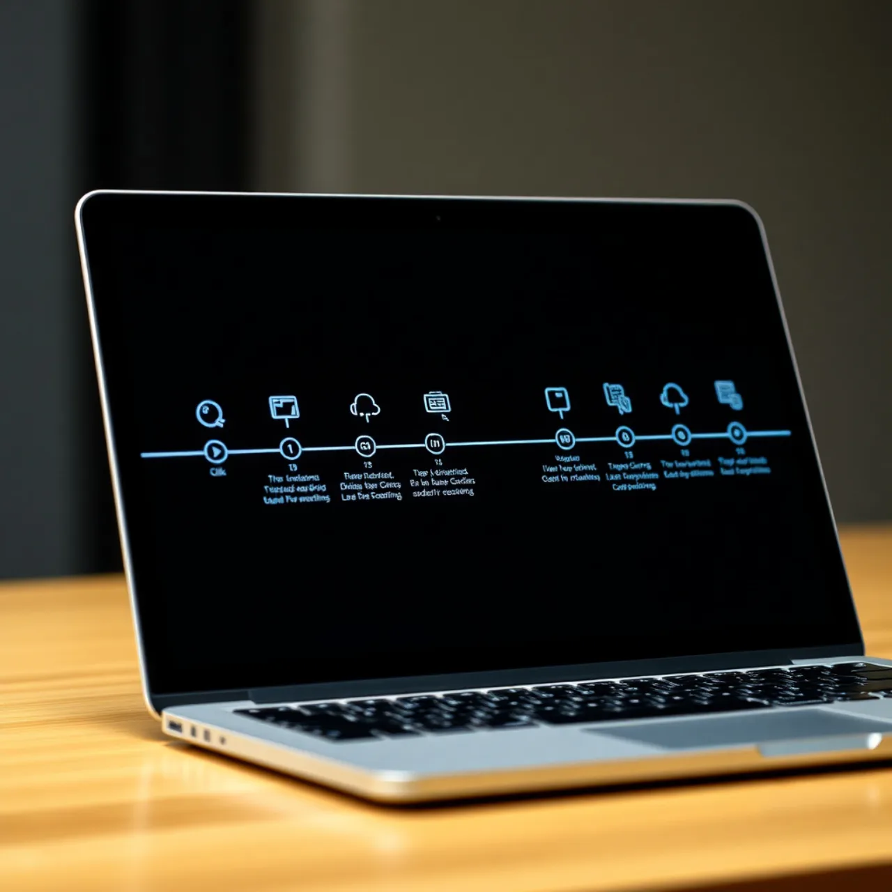 Pessoa em frente ao laptop, usando fones, enquanto faz agachamento com halteres ao lado, monitor exibindo gráficos de produtividade