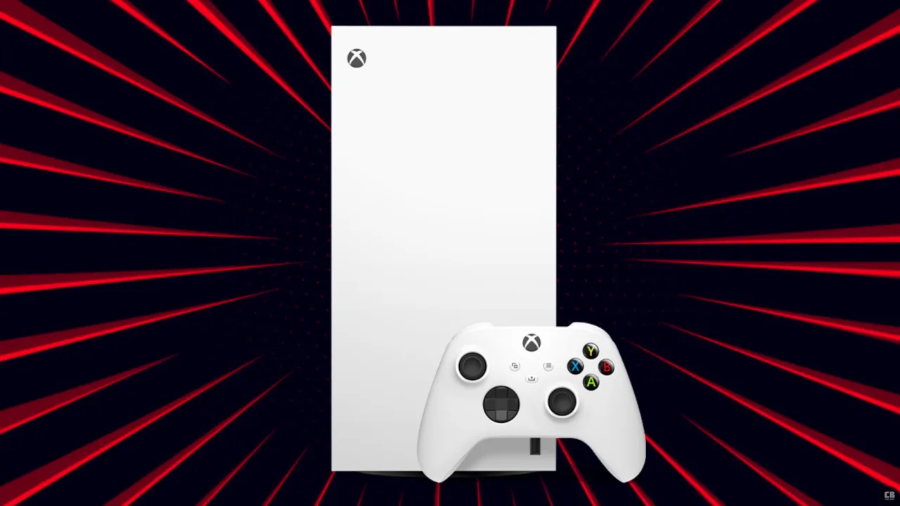 Jogador sentado no sofá, segurando controle Xbox Series X, com fones de ouvido e tela exibindo menu de jogos