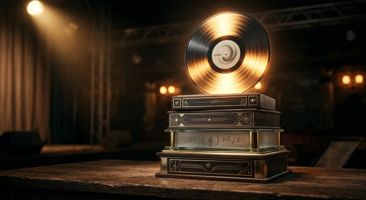 Membros de PLAVE posam ao lado da capa de HYPERDRIVE e da lista Billboard 200 mostrando sua posição no Top 40