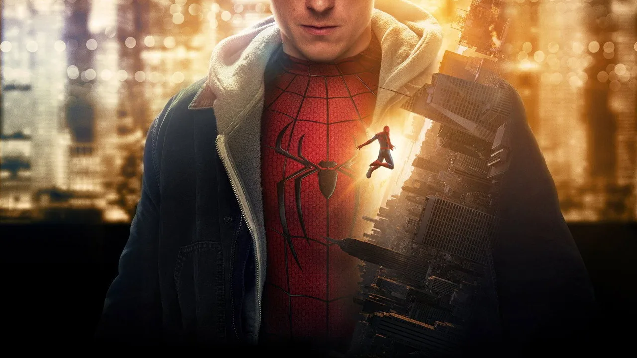 Atleta vestindo camiseta do Homem-Aranha faz agachamento com barra ao fundo, ao lado de um poster do Hulk cinza