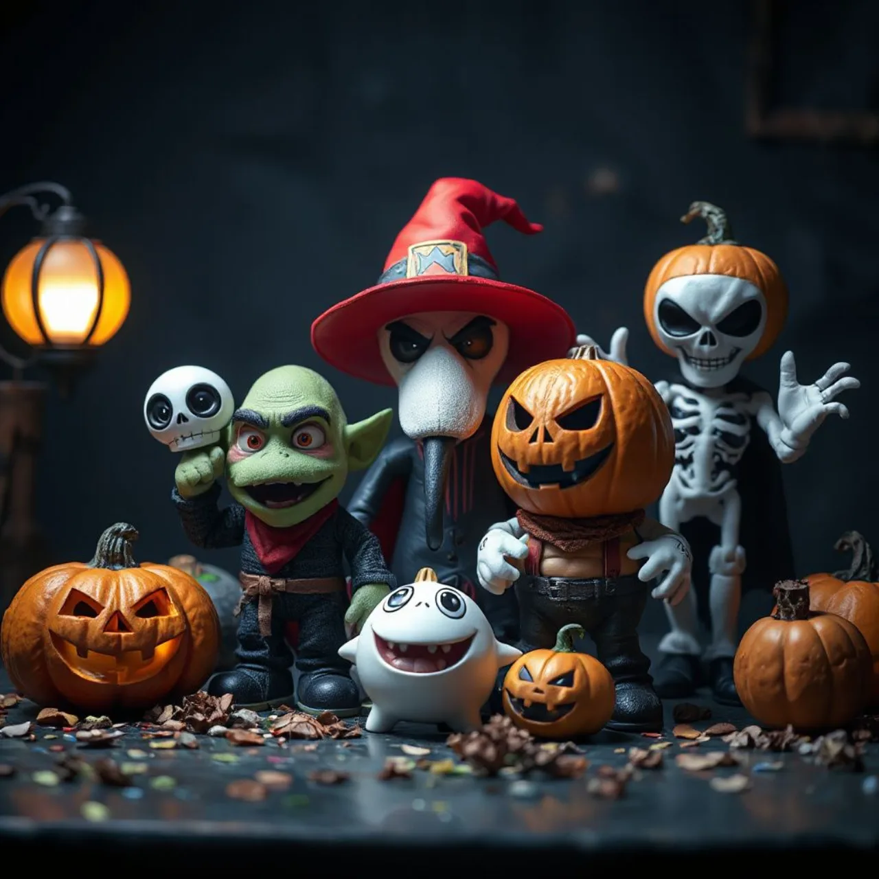 Switch handheld exibindo ícones de Halloween ao redor da tela de título clássico de Super Mario