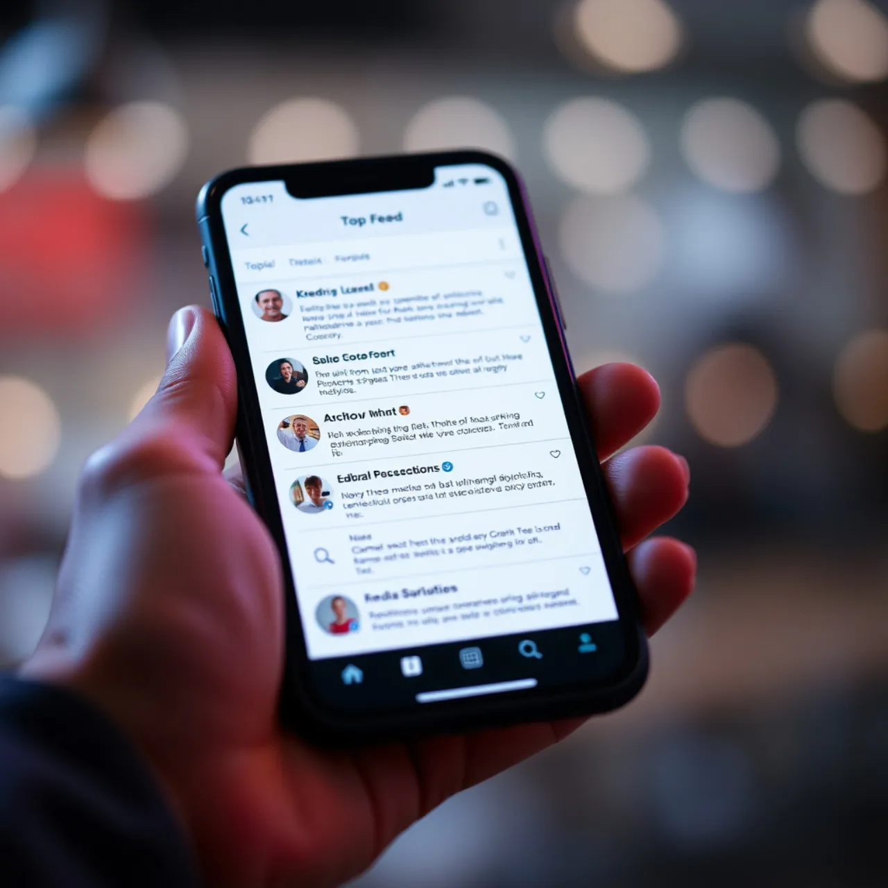 Jovem atleta correndo na esteira, segurando o celular aberto no Instagram mostrando opções de temas