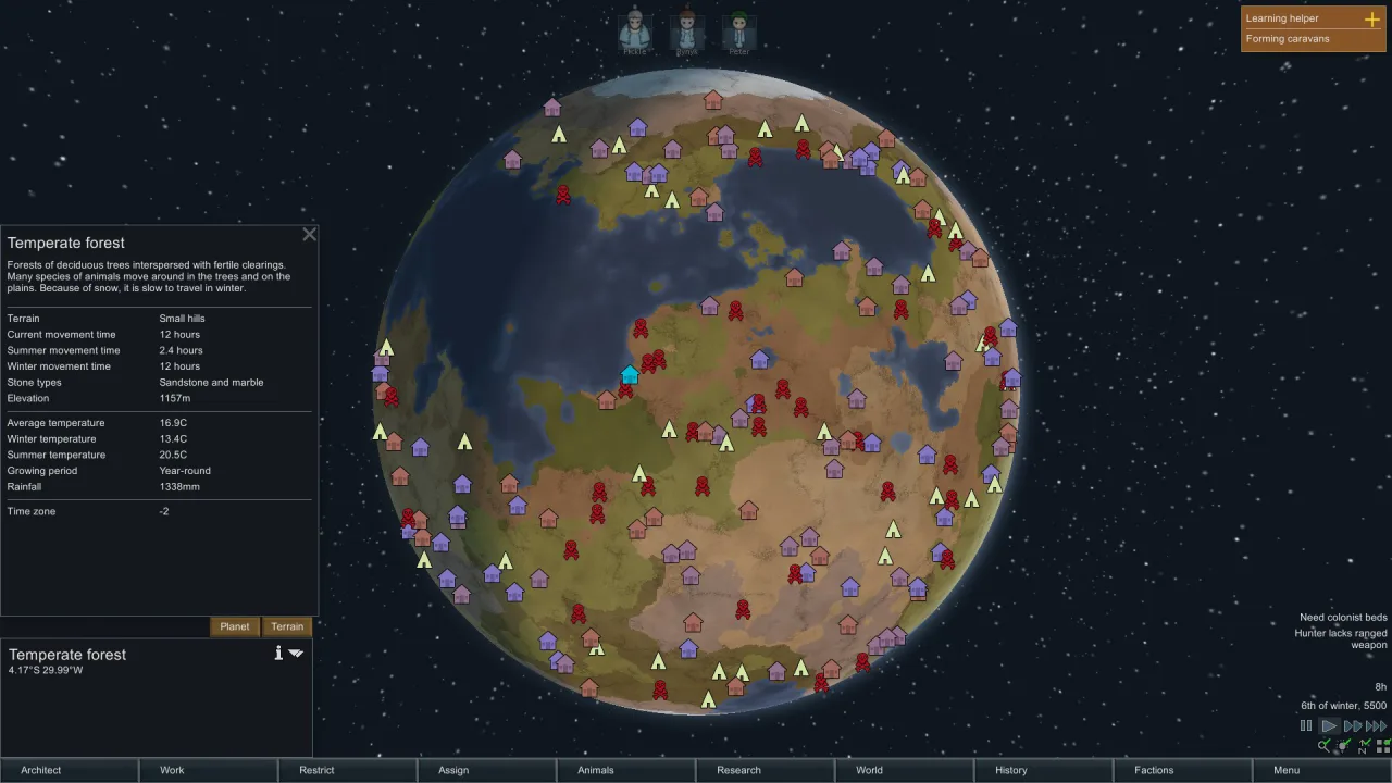 Cena do jogo RimWorld