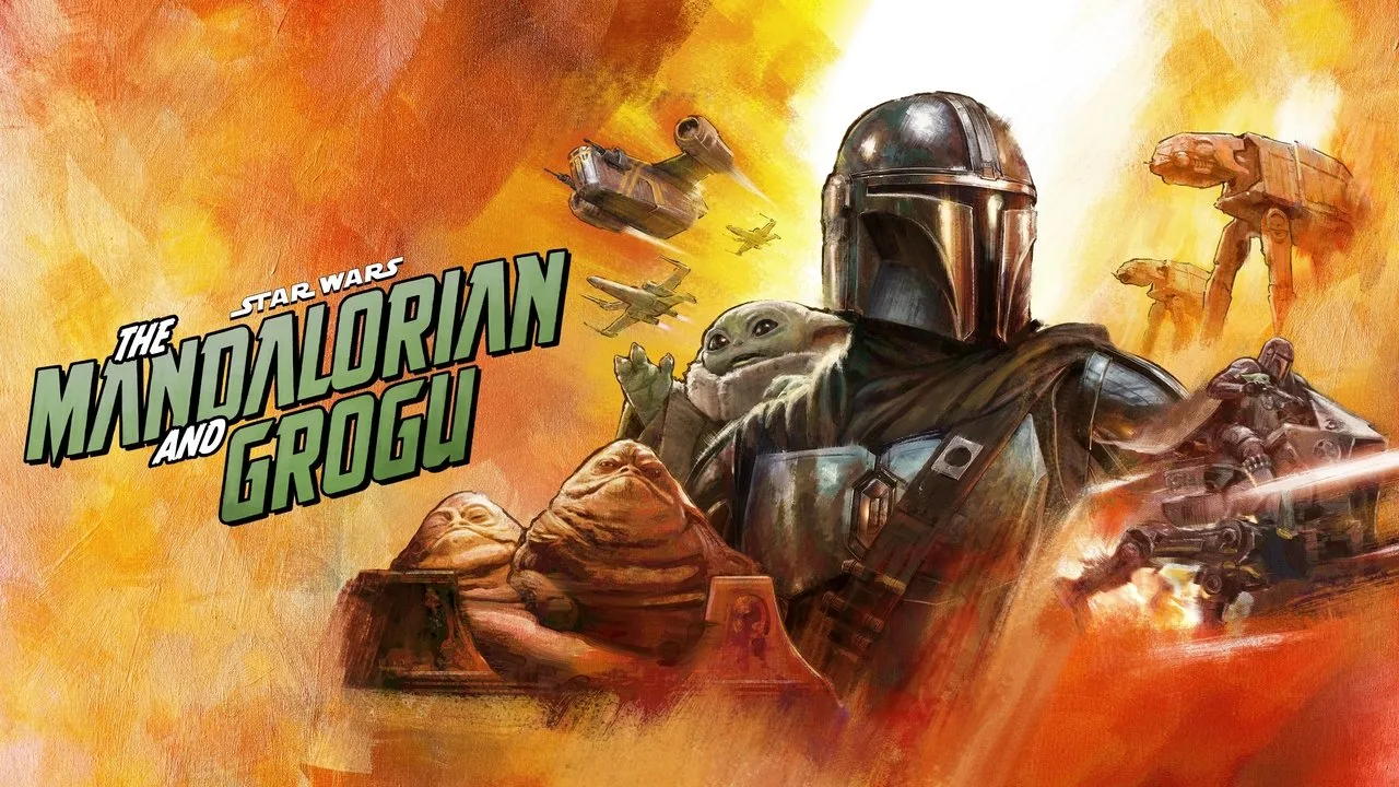Jovem sentado no sofá, segurando controle, com halteres ao lado e copo de água, assistindo The Mandalorian na TV