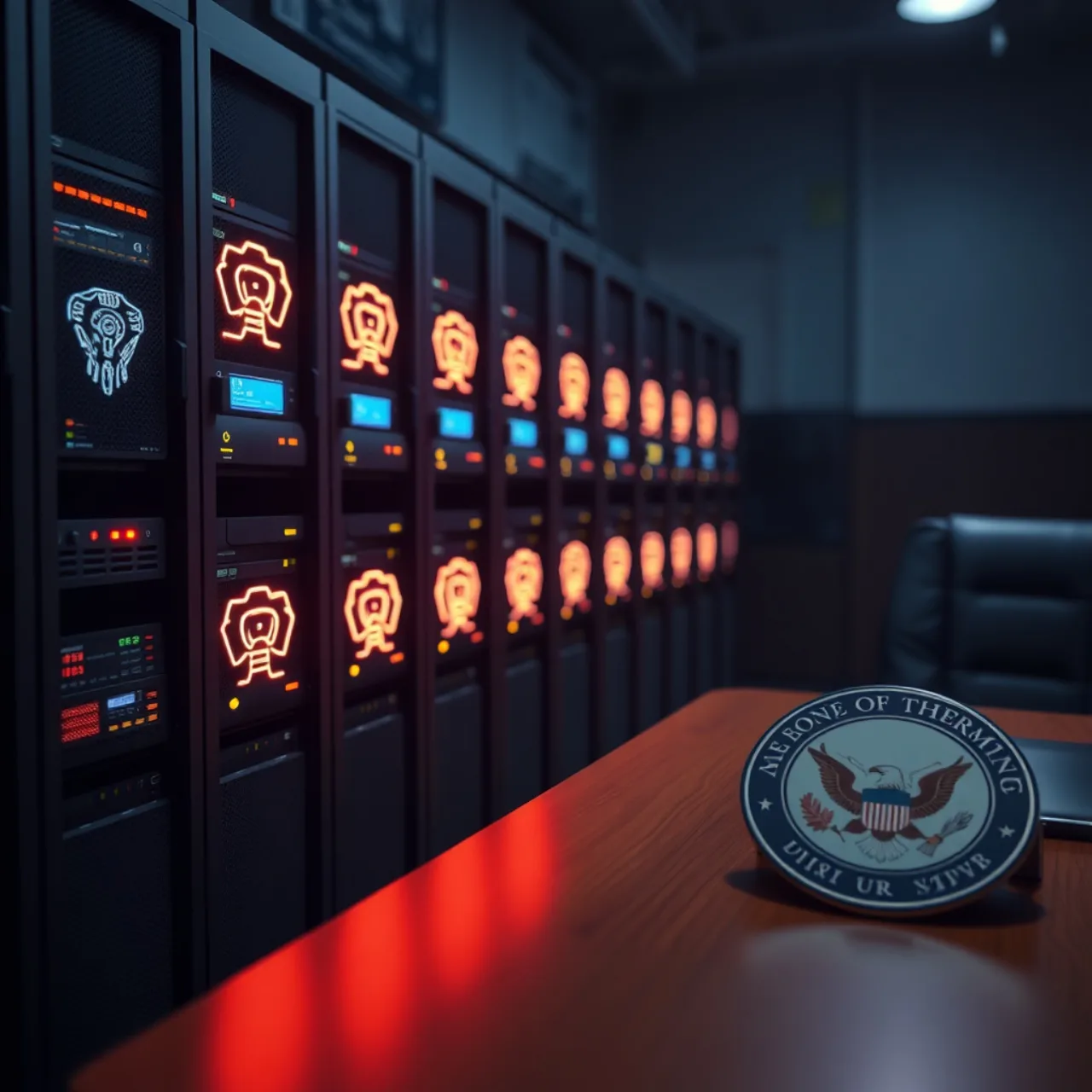 Mulher correndo ao ar livre com fones, enquanto laptop aberto exibe gráficos de IA ao fundo