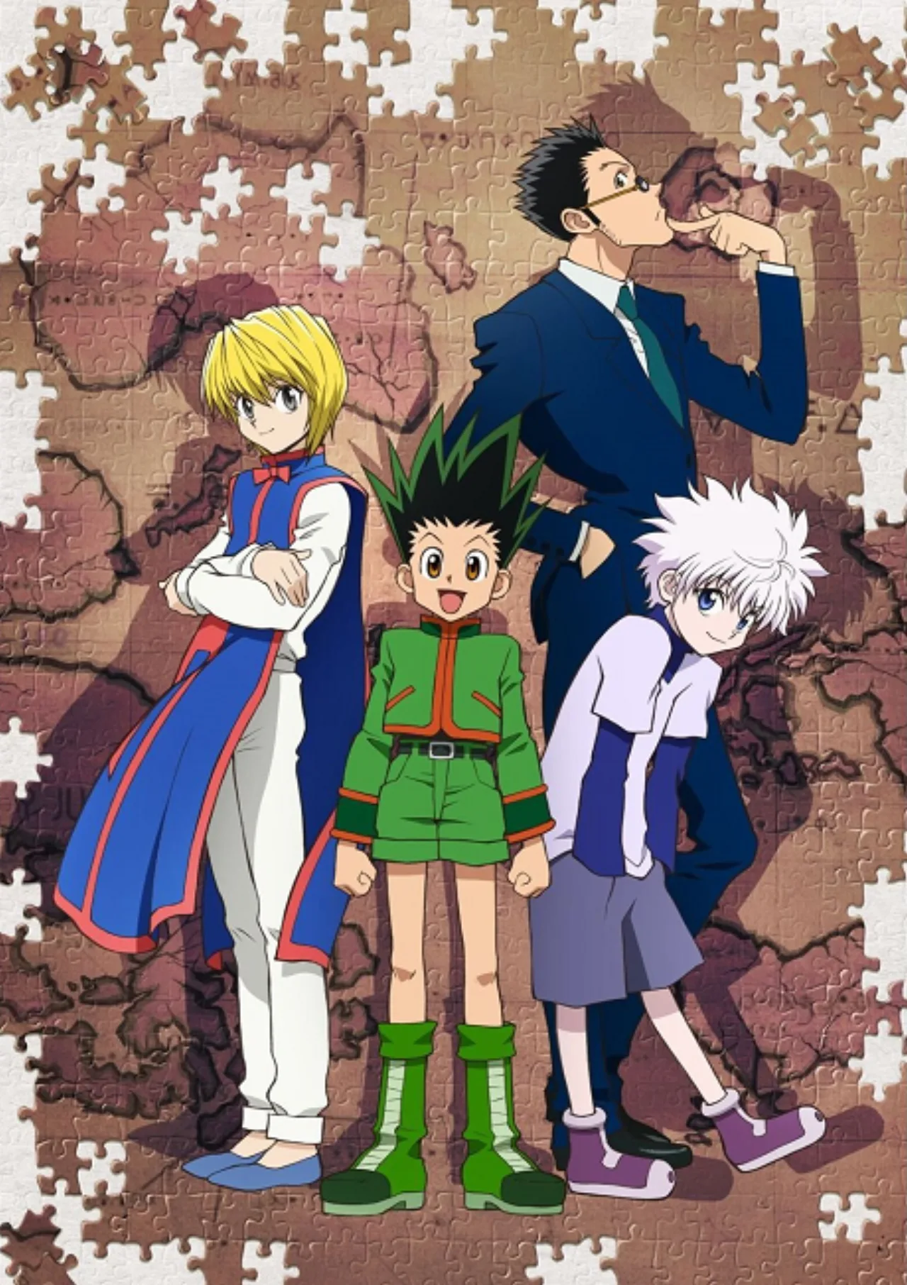 Jovens em roupas esportivas, sentados em colchonetes, folheando o novo capítulo de Hunter x Hunter
