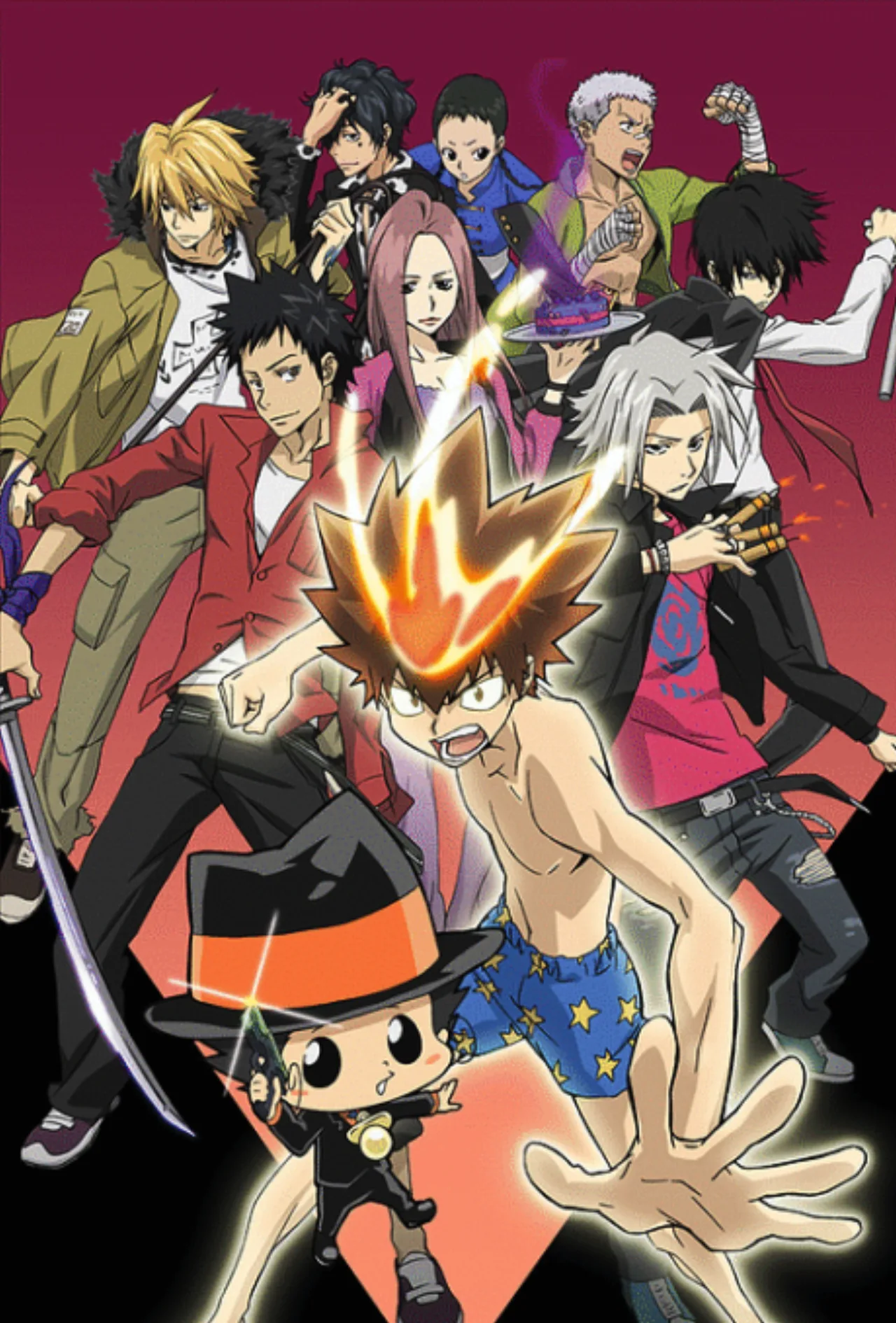 Jovem com fones, vestindo camiseta de Hitman Reborn, faz agachamento ao som de “BOYS & GIRLS”