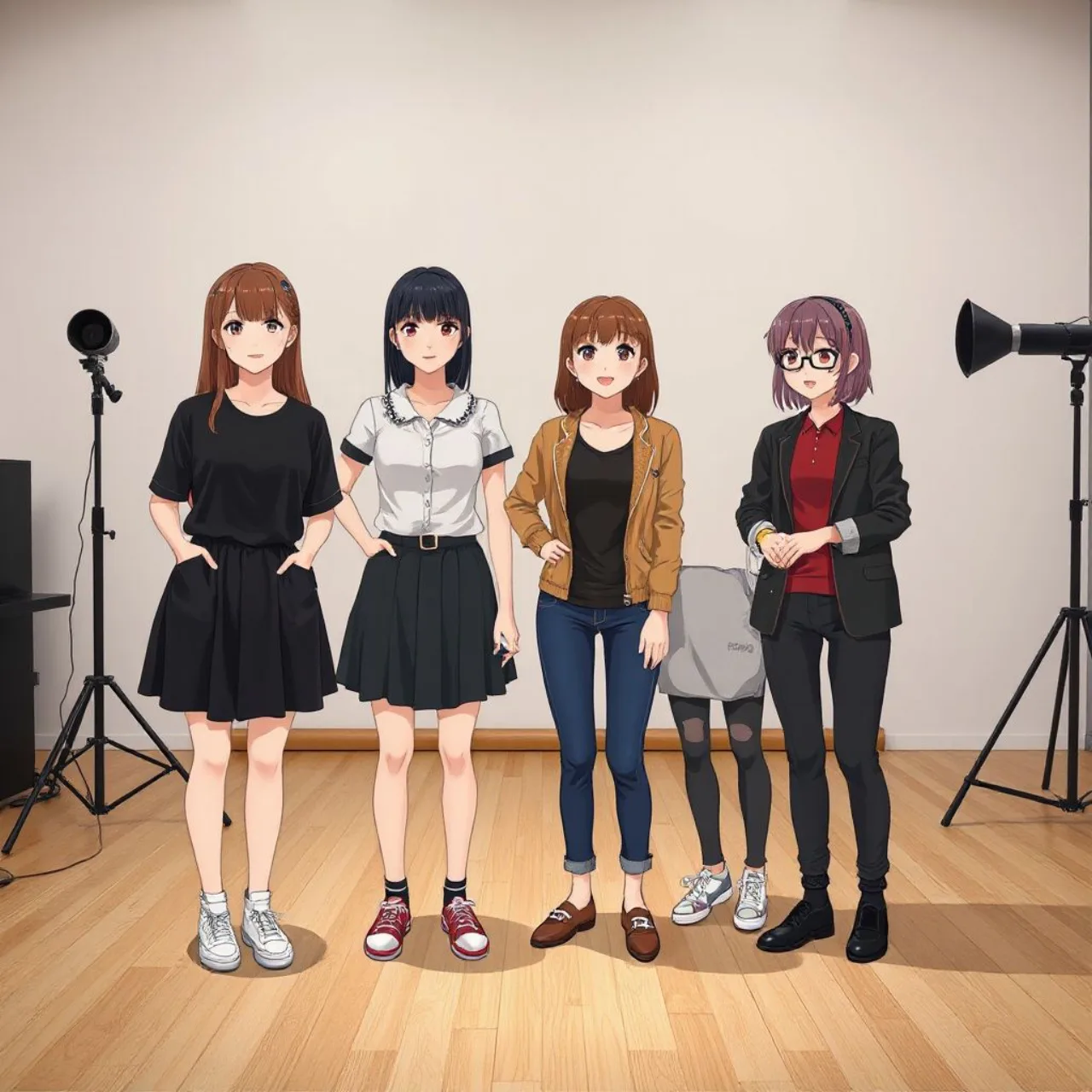 Rostos das dubladoras Saeko Kamijō, Hitomi Ueda, Azusa Tadokoro e Ayaka Ōhashi com Essera Blanket e filhas Silver