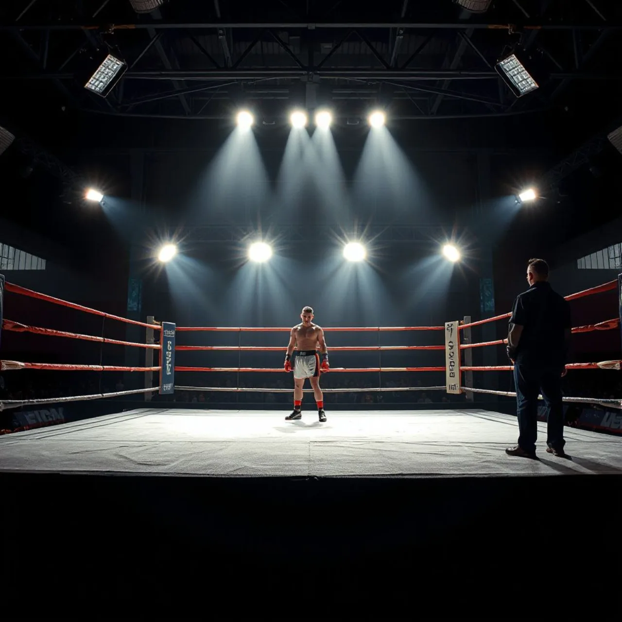 Banner da NYCC com o logo da Crunchyroll e arte de The Boxer mostrando um pugilista em pose de combate