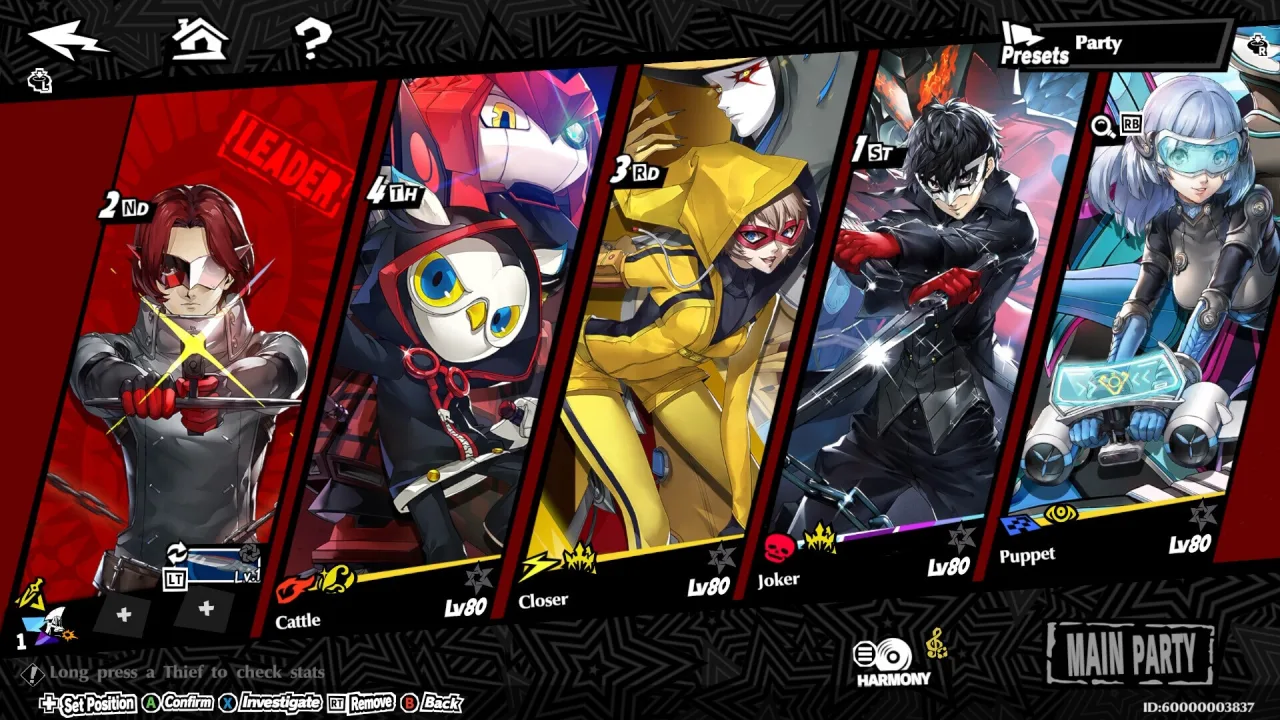 Cena do jogo Persona5: The Phantom X