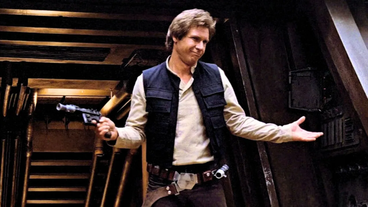 Pôster original de Star Wars de 1992, com logo icônico, imagens dos personagens e 11 assinaturas do elenco