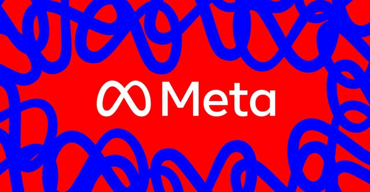 Logotipo da Meta ao lado de um calendário marcando 20 / 11 e placas de editores protestando contra a IA