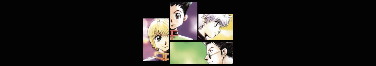 Fã lendo o mangá Hunter x Hunter ao lado de uma garrafa de água e um snack saudável em uma mesa organizada
