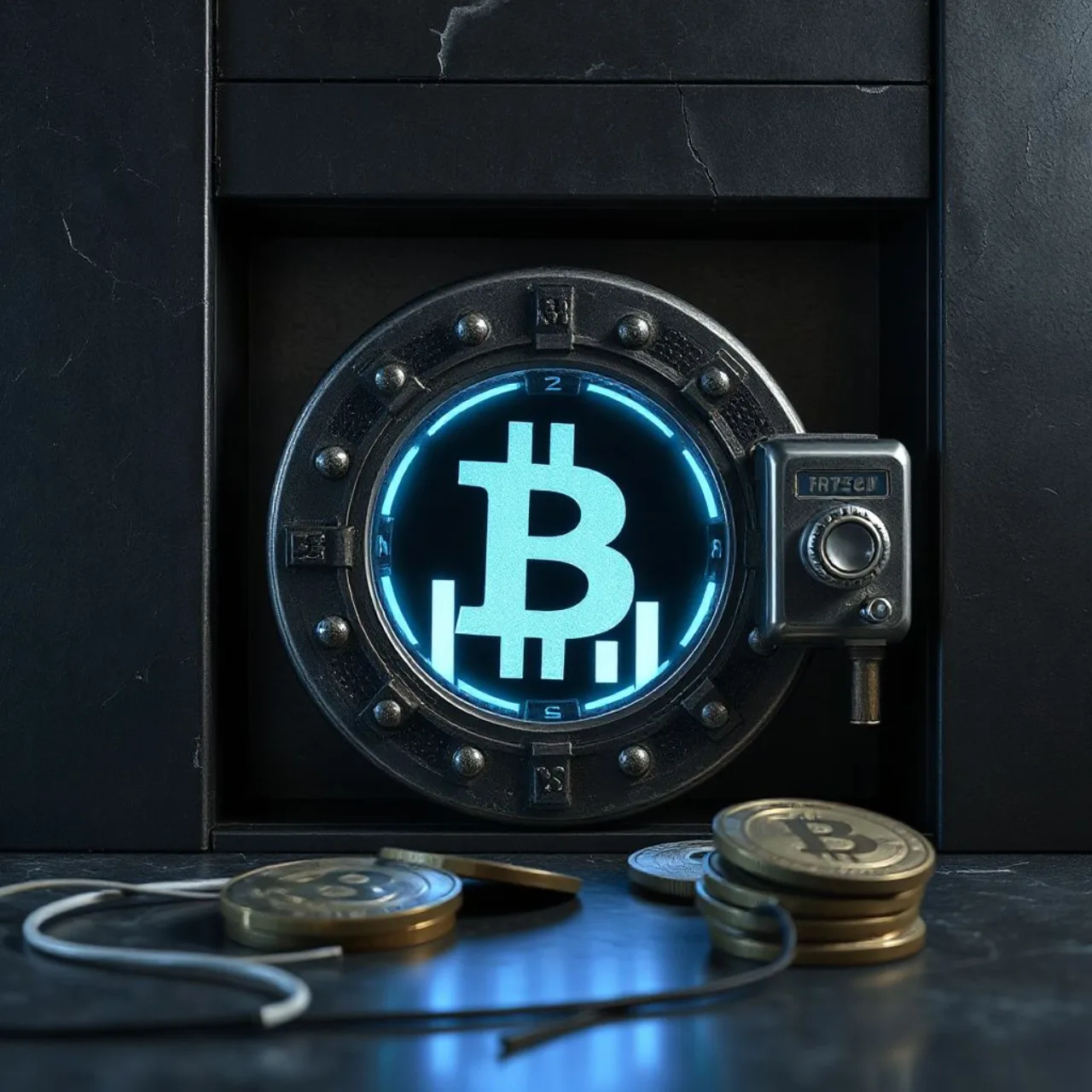 Logotipo da Binance com gráfico de recuperação exibindo "90%" e ícone de escudo