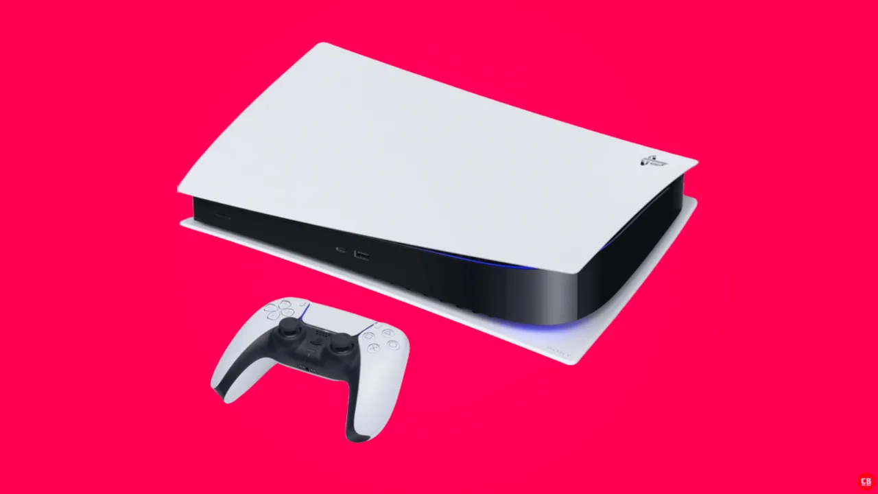 Jovem gamer levanta halteres enquanto joga PS5, rodeado por console e controle digital