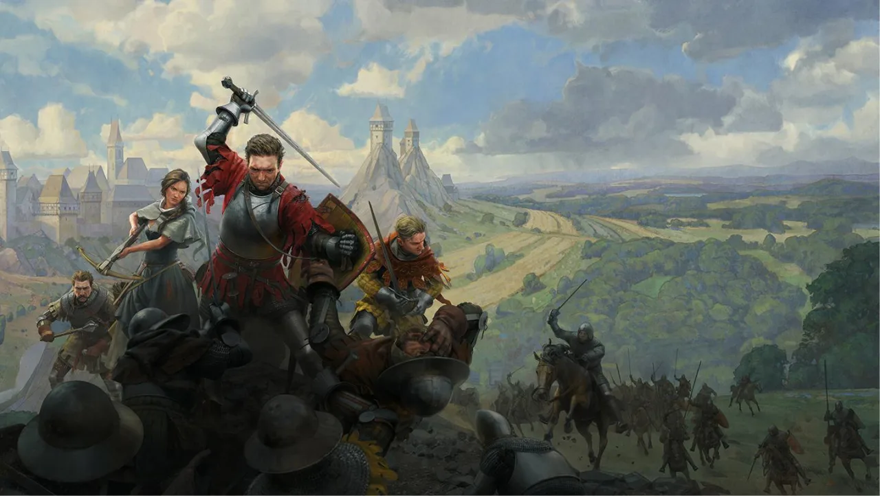 Jogador em camiseta esportiva faz agachamento segurando o controle de Kingdom Come: Deliverance 2