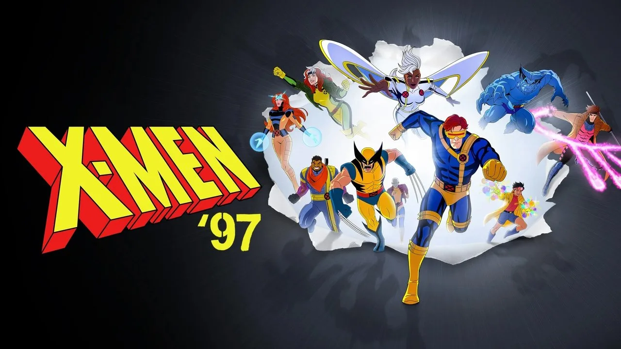 Pessoa fazendo agachamento com barra, vestindo camiseta X-Men, ao lado de um shake de proteína e pilates mat