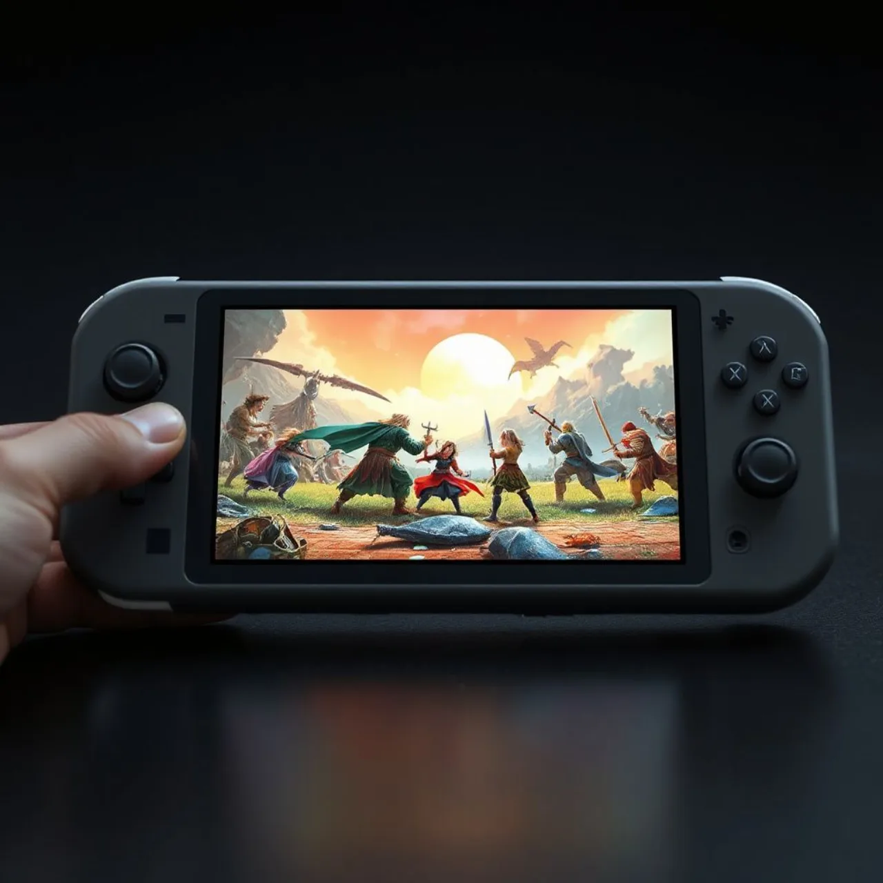 Capa de Tales of Eternia Remastered com logo brilhante e personagens em pose heroica sobre fundo de ruínas
