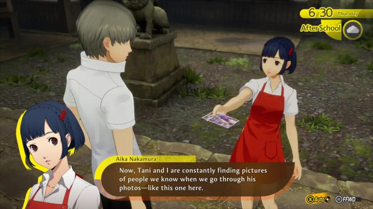 Aika Nakamura aparece ao lado do logo de Persona 4 Revival, com o ícone de ‘Location Episode’ destacado