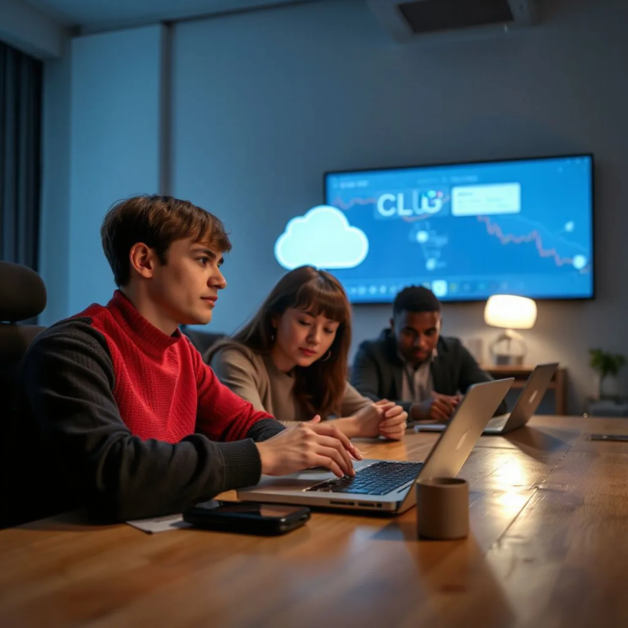Tela de PC mostra logo Microsoft 365 ao lado do ícone do Copilot, com ícones do Office e símbolo de compartilhamento