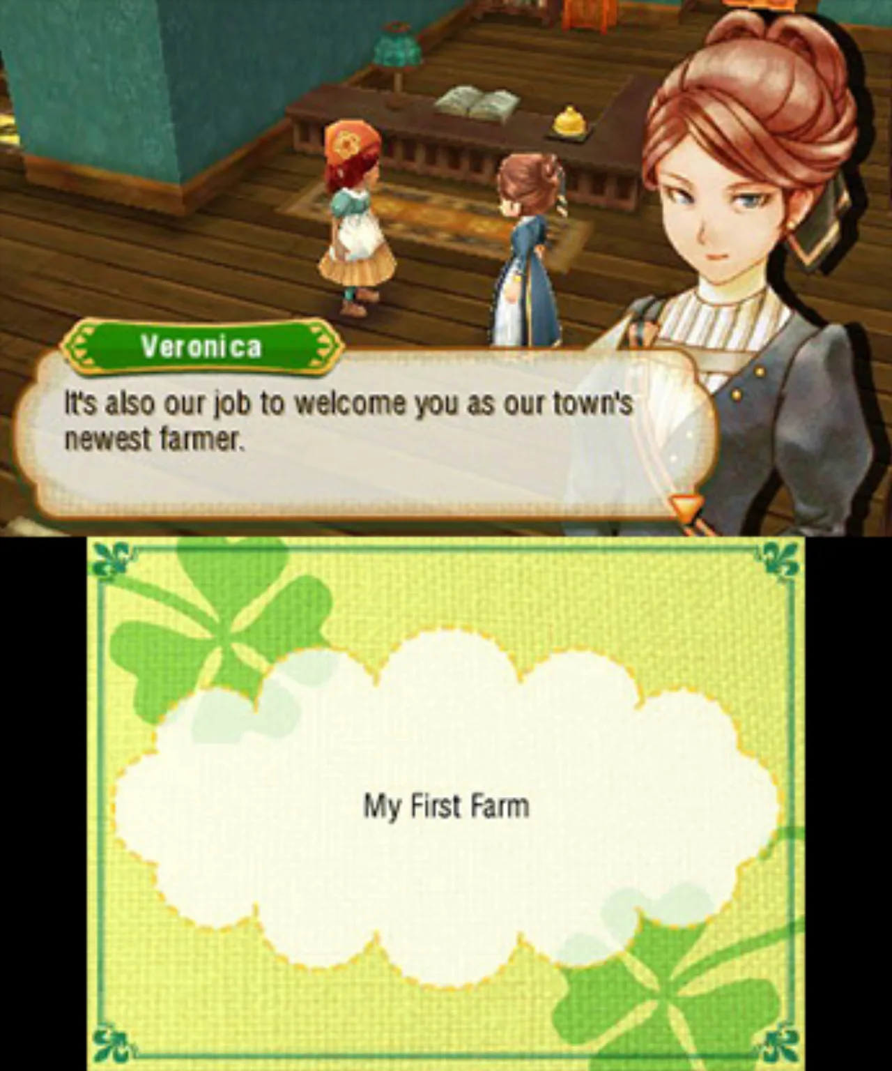 Jovem vestindo camiseta temática de Story of Seasons, segurando copo colecionável e fazendo agachamento com halteres