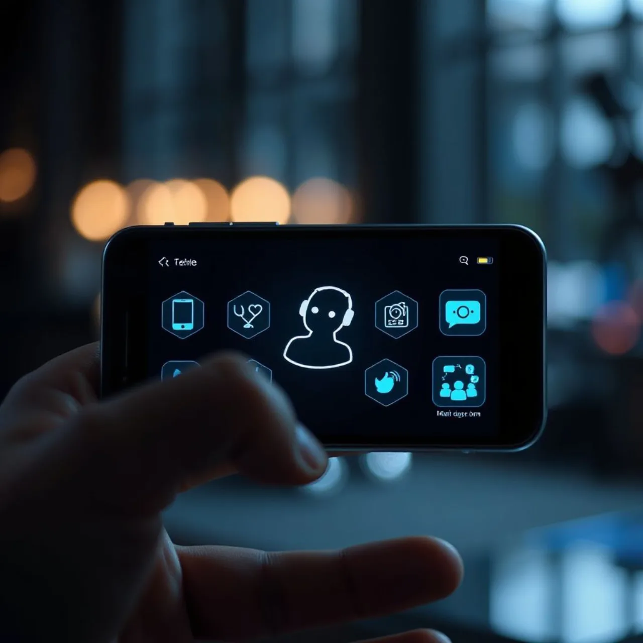 Tela de smartphone exibindo o assistente Muse da Meta ao lado do logotipo da empresa, com ícones de chat e IA