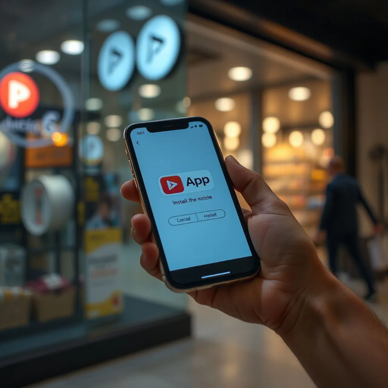 Smartphone exibindo a tela da Google Play com o ícone do AI Studio ao lado, indicando apps vibe‑coded