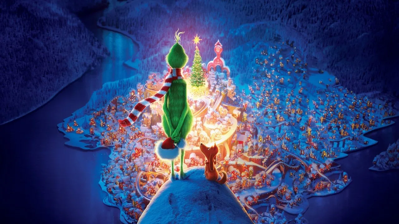 Atleta em traje de Papai Noel do Grinch faz supino com barra, cercado por halteres e cronômetro