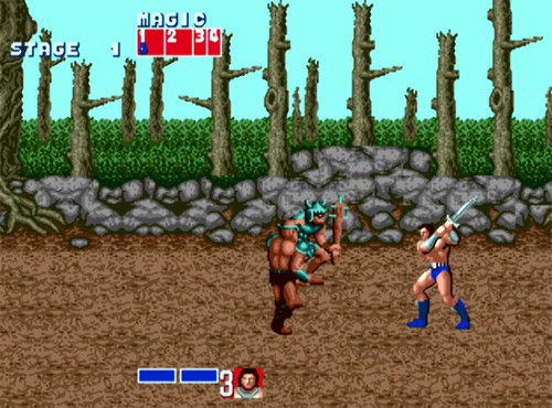 Cartucho do Arcus Odyssey inserido em um console Mega Drive original sobre uma mesa com controles clássicos