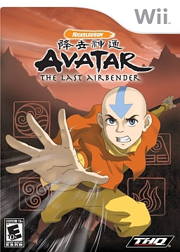Um jogador concentrado faz agachamento com barra enquanto observa a tela do jogo Avatar Legends no monitor