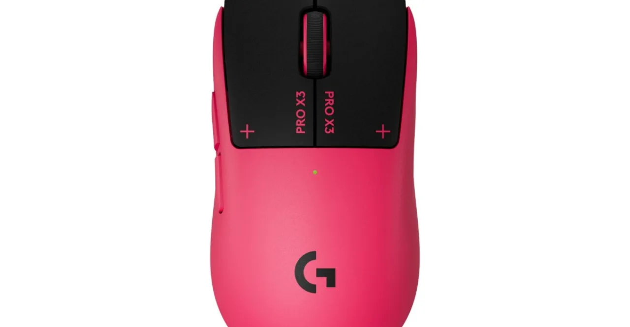 Mouse Logitech G Pro Superstrike em destaque, com design angular, logotipo Logitech e iluminação RGB