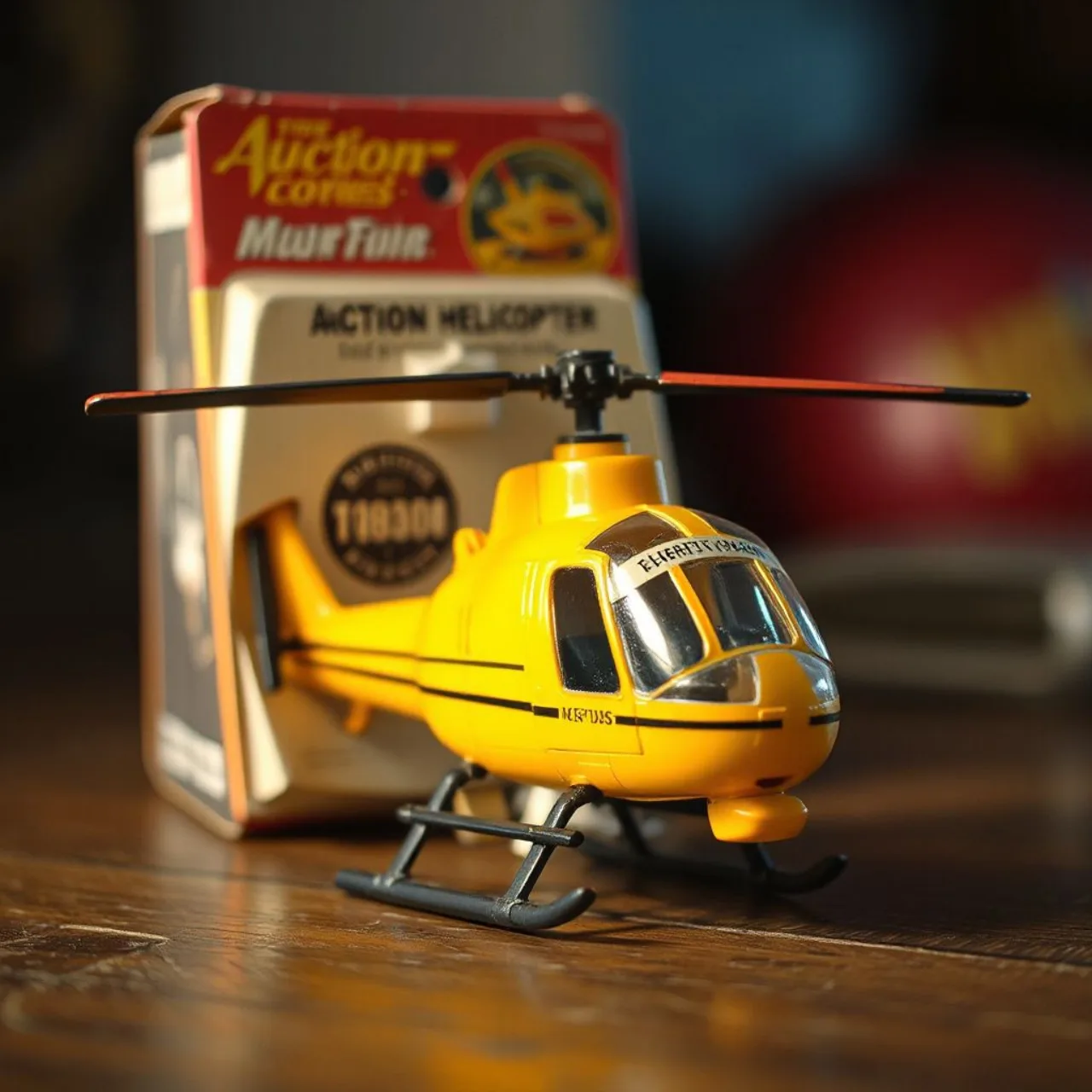 Helicóptero Tomahawk da G.I. Joe exibindo adesivo com o logotipo do playset espacial Defiant