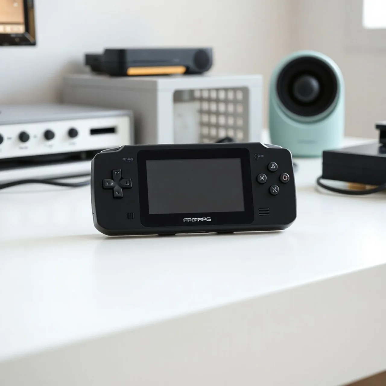 Console SGBC branco com cartucho Game Boy inserido exibindo jogo em 1080p na tela