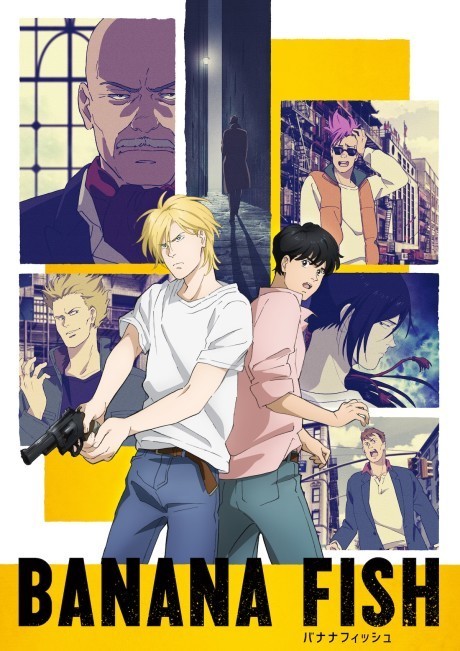 Jovem segurando um Blu‑ray de Banana Fish ao lado de uma barra de proteína e um copo de água