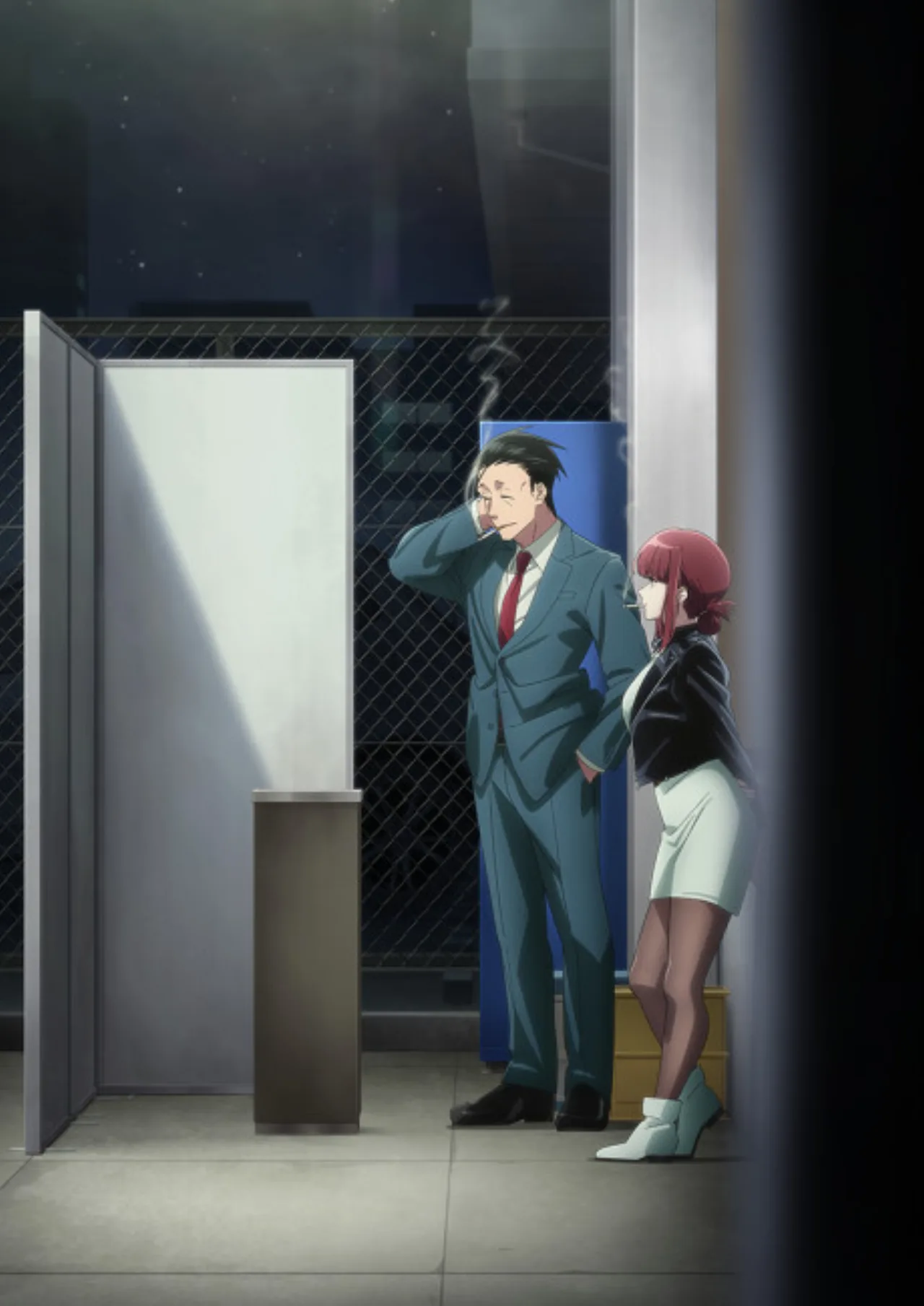 Jovem em roupa esportiva correndo na esteira, segurando tablet que exibe a abertura creditless do anime