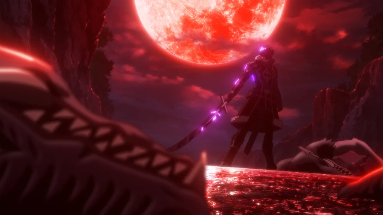 Fate diante de uma lua vermelha no teaser da 2ª temporada de Berserk of Gluttony