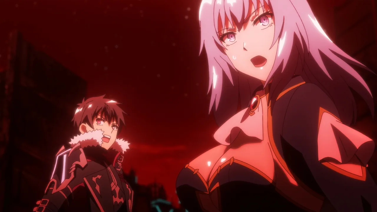 Personagem de cabelos brancos em cena da 2ª temporada de Berserk of Gluttony