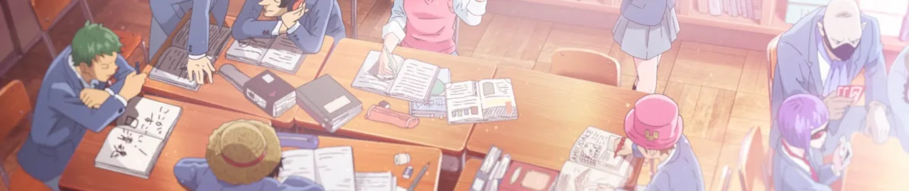 Jovem vestindo camiseta de Luffy faz agachamento ao lado de pilhas de mangás One Piece e garrafa de água